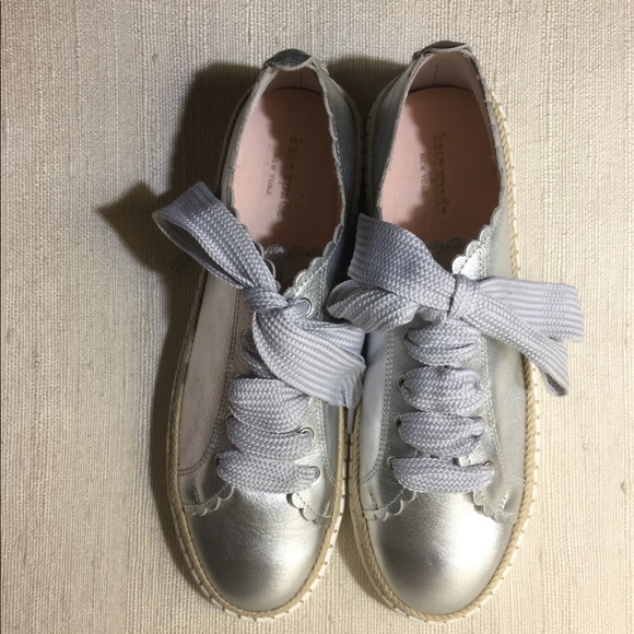 Kate Spade Lena Silver Metallic Sneaker. - Picture 8 of 14
